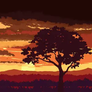 Crimson Horizon — digital artwork on DigiArtz
